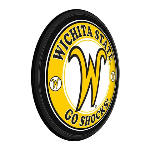 Wichita State Shockers: Script W - Round Slimline Lighted Wall Sign - The Fan-Brand