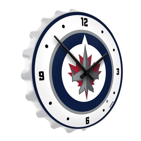 Winnipeg Jets: Bottle Cap Lighted Wall Clock - The Fan-Brand