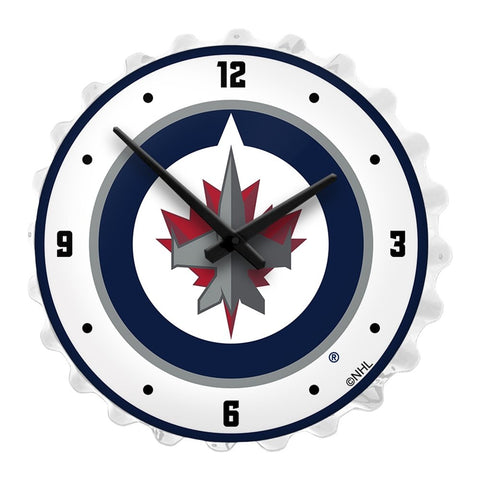 Winnipeg Jets: Bottle Cap Lighted Wall Clock - The Fan-Brand