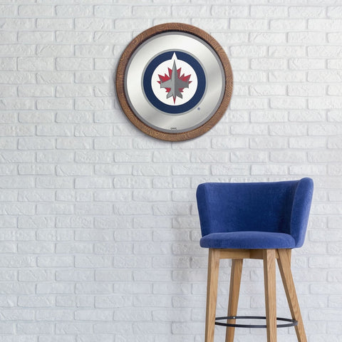 Winnipeg Jets: Mirrored Barrel Top Wall Sign - The Fan-Brand