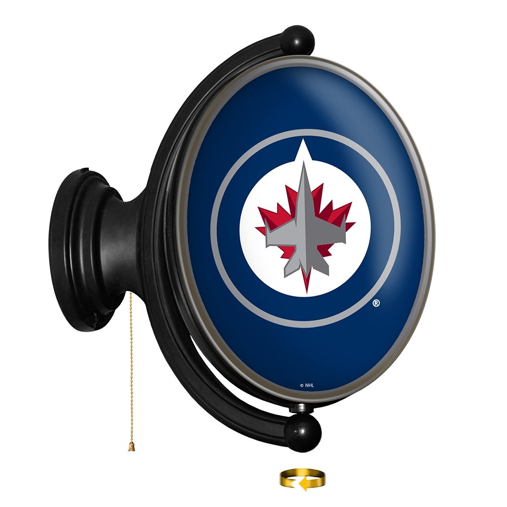 Winnipeg Jets: Original Oval Rotating Lighted Wall Sign - The Fan-Brand