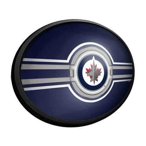 Winnipeg Jets: Oval Slimline Lighted Wall Sign - The Fan-Brand