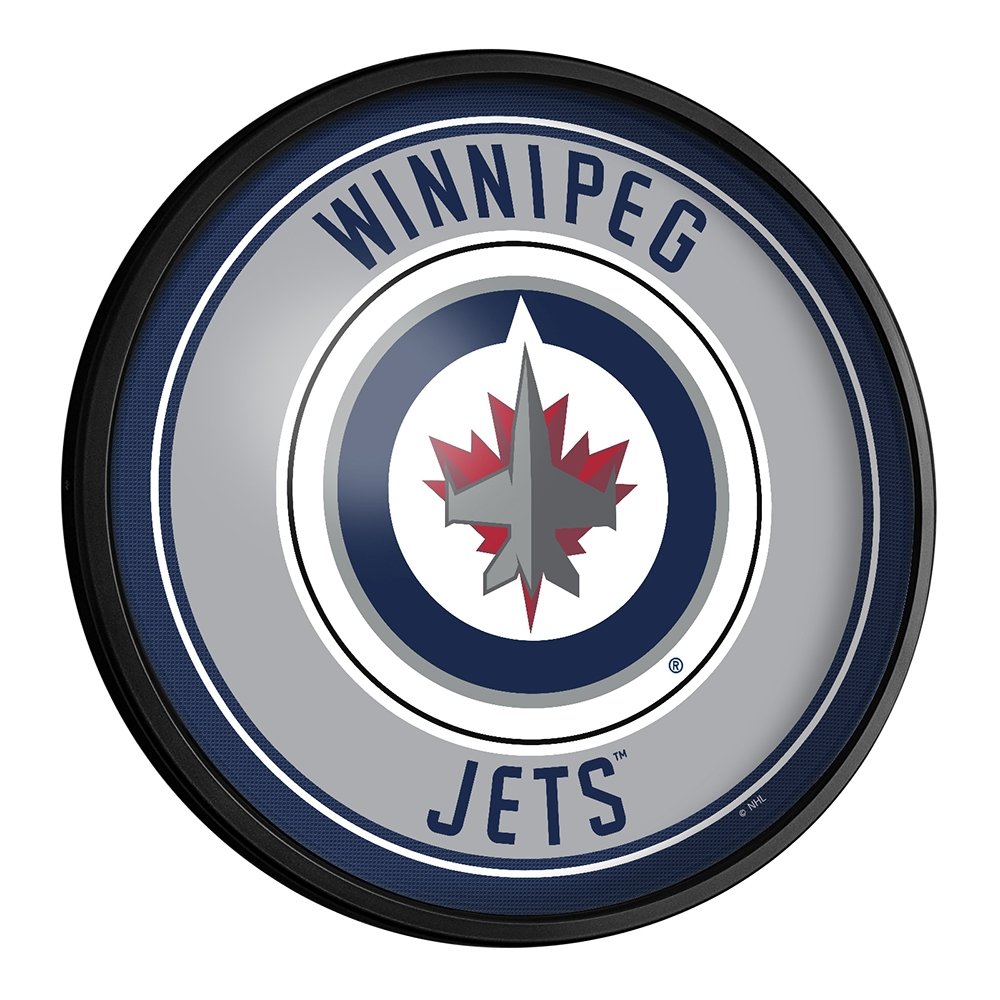Winnipeg Jets: Round Slimline Lighted Wall Sign - The Fan-Brand