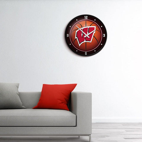 Wisconsin Badgers: Basketball - Modern Disc Wall Clock - The Fan-Brand