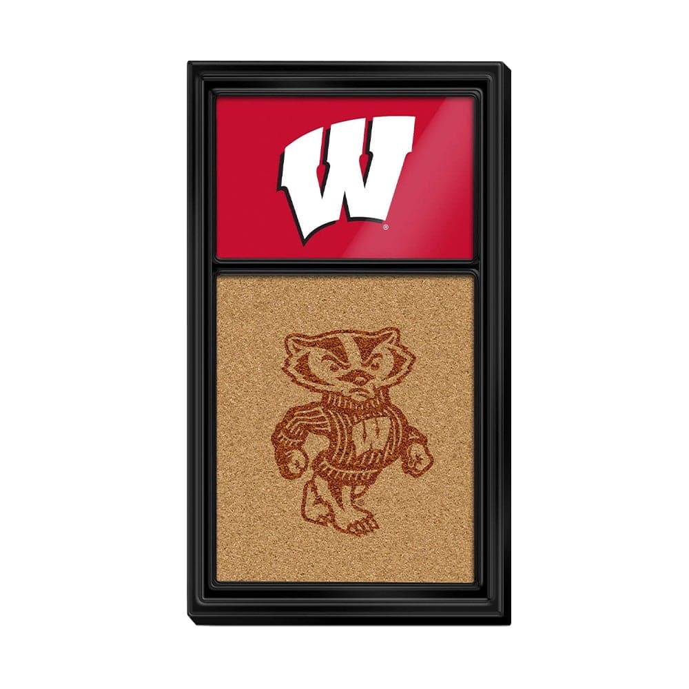 Wisconsin Badgers: Dual Logo - Cork Note Board - The Fan-Brand