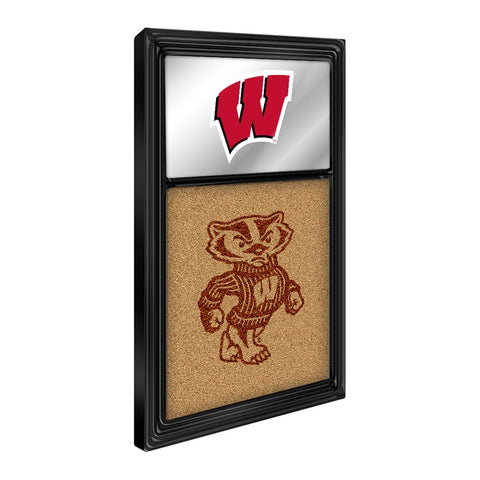 Wisconsin Badgers: Dual Logo - Mirrored Cork Note Board - The Fan-Brand