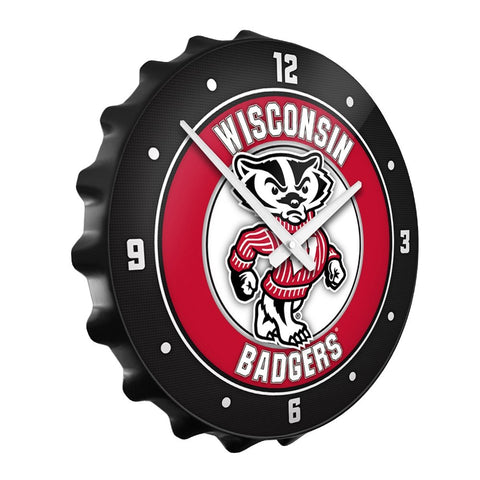 Wisconsin Badgers: Mascot - Bottle Cap Wall Clock - The Fan-Brand