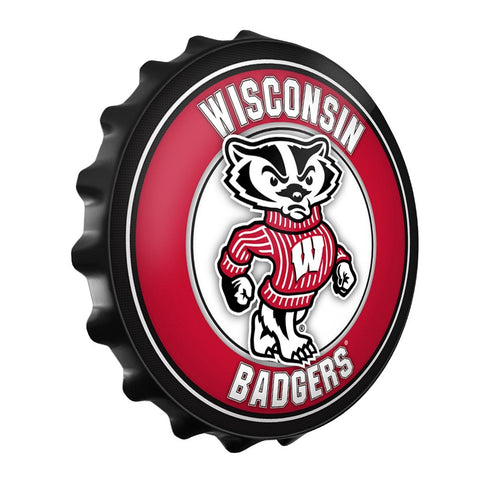 Wisconsin Badgers: Mascot - Bottle Cap Wall Sign - The Fan-Brand