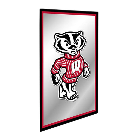 Wisconsin Badgers: Mascot - Framed Mirrored Wall Sign - The Fan-Brand