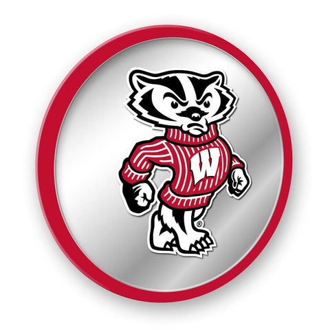 Wisconsin Badgers: Mascot - Modern Disc Mirrored Wall Sign - The Fan-Brand