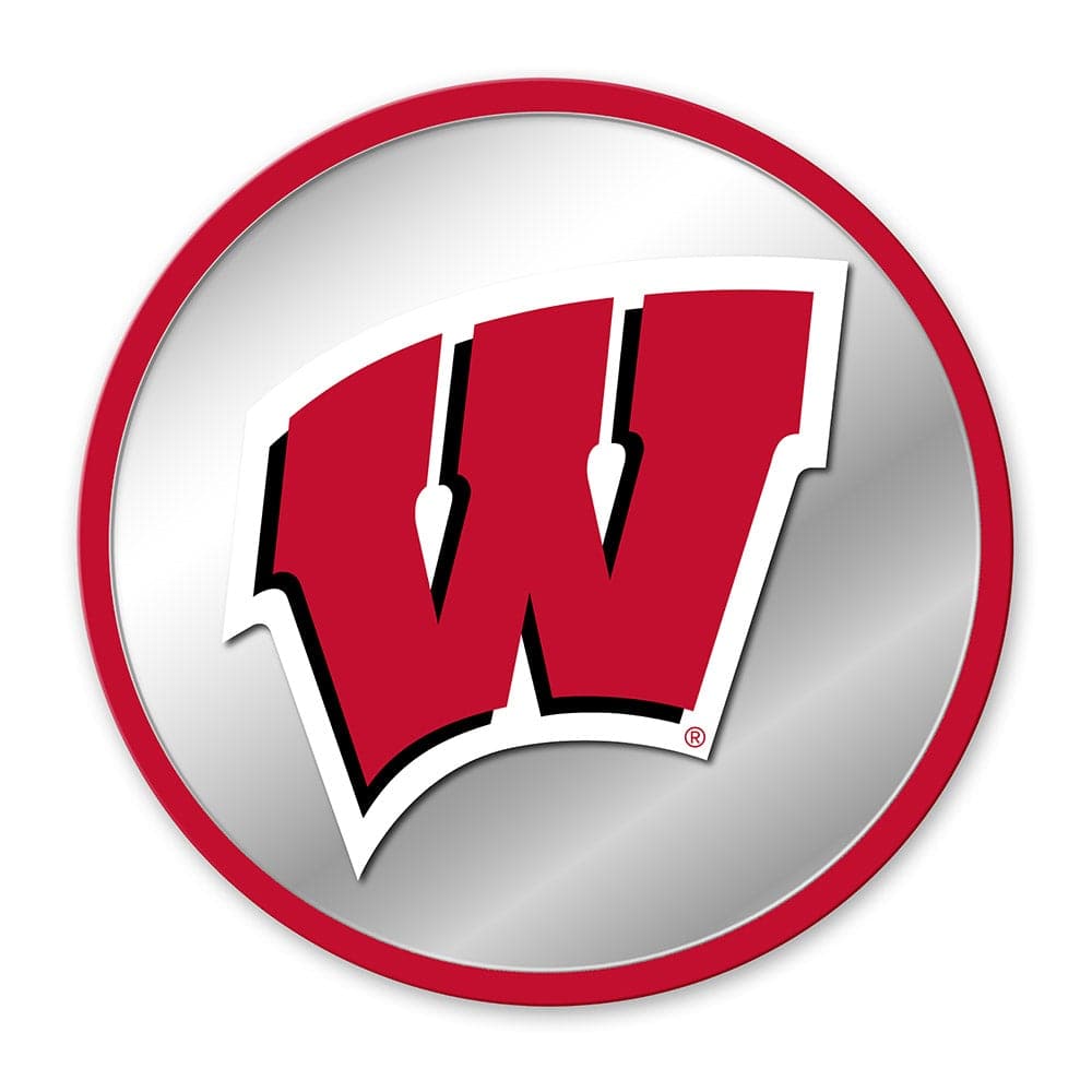 Wisconsin Badgers: Modern Disc Mirrored Wall Sign - The Fan-Brand