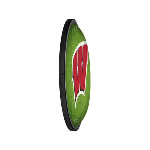 Wisconsin Badgers: On the 50 - Oval Slimline Lighted Wall Sign - The Fan-Brand