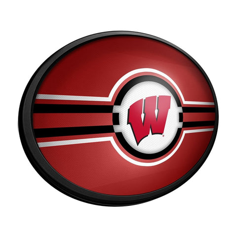 Wisconsin Badgers: Oval Slimline Lighted Wall Sign - The Fan-Brand