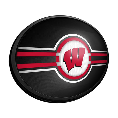 Wisconsin Badgers: Oval Slimline Lighted Wall Sign - The Fan-Brand