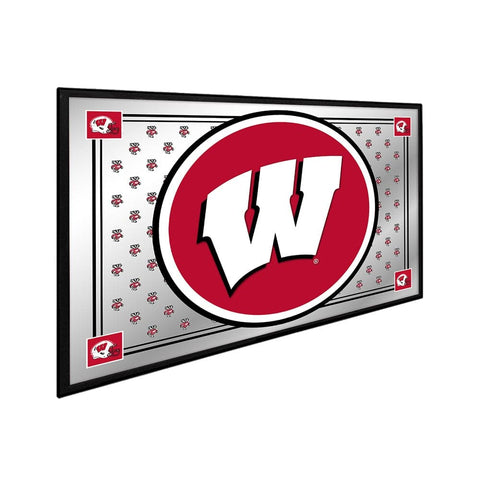 Wisconsin Badgers: Team Spirit - Framed Mirrored Wall Sign - The Fan-Brand