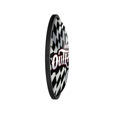 World of Outlaws: Checkered Flag - Oval Slimline Lighted Wall Sign - The Fan-Brand