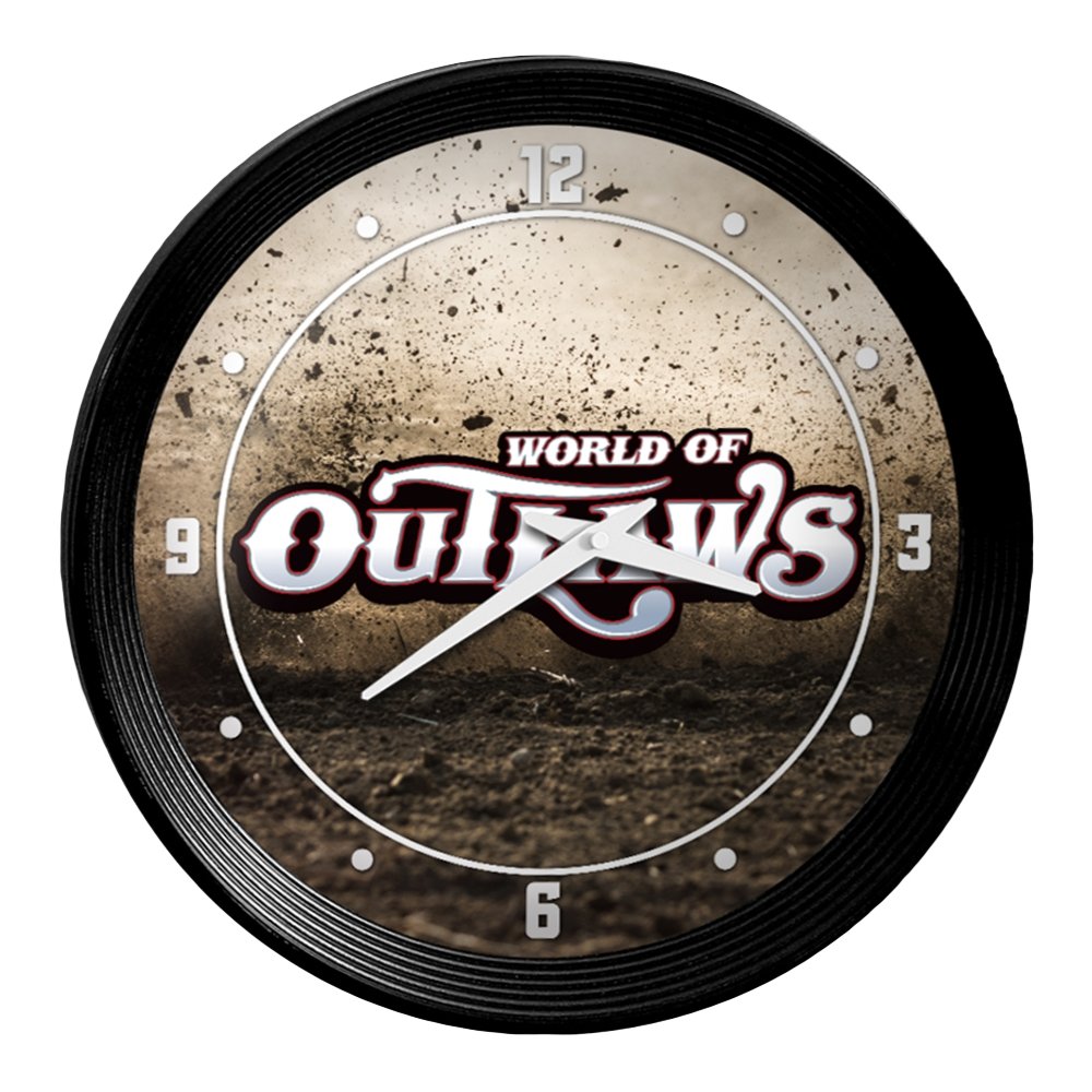 World of Outlaws: Dirt Track - Ribbed Frame Wall Clock - The Fan-Brand