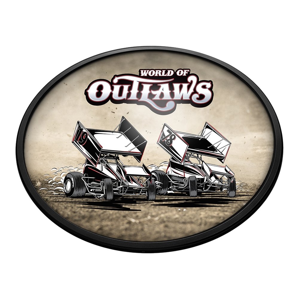World of Outlaws: Drift - Oval Slimline Lighted Wall Sign - The Fan-Brand