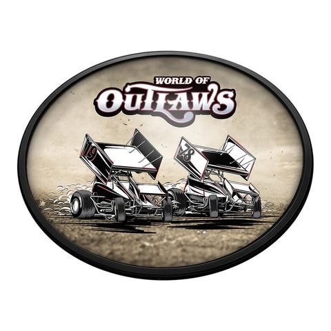 World of Outlaws: Drift - Oval Slimline Lighted Wall Sign - The Fan-Brand