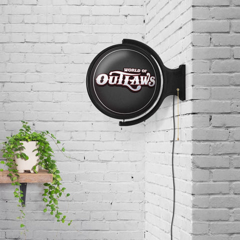 World of Outlaws: Original Round Rotating Lighted Wall Sign - The Fan-Brand