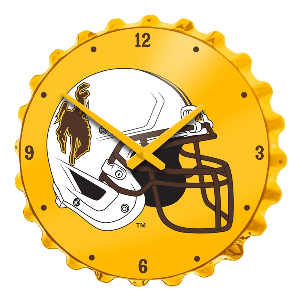 Wyoming Cowboys: Helmet - Bottle Cap Wall Clock - The Fan-Brand