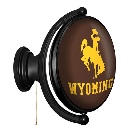 Wyoming Cowboys: Original Oval Rotating Lighted Wall Sign - The Fan-Brand