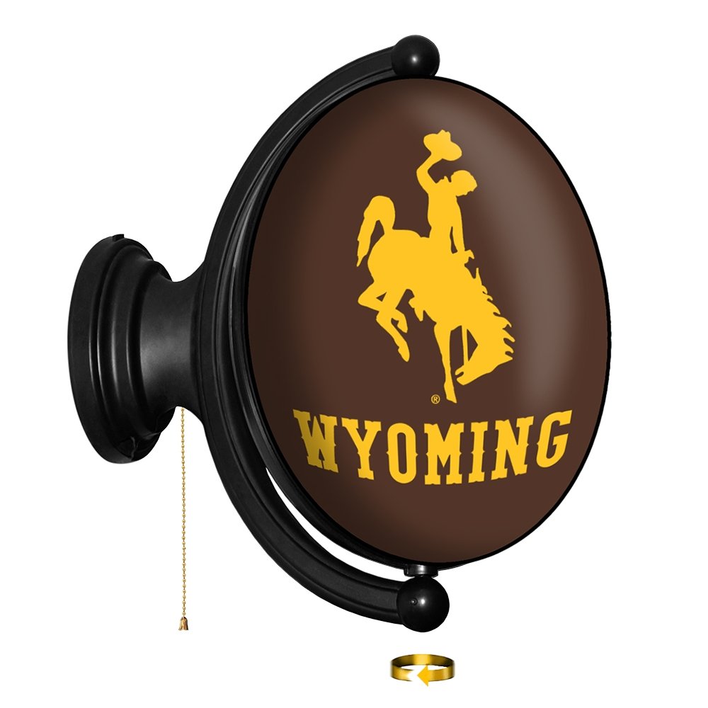 Wyoming Cowboys: Original Oval Rotating Lighted Wall Sign - The Fan-Brand