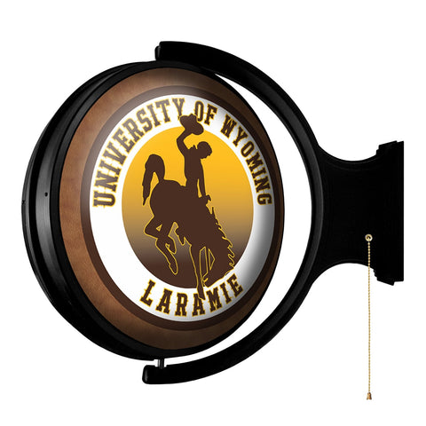 Wyoming Cowboys: Original Round Rotating Lighted Wall Sign - The Fan-Brand