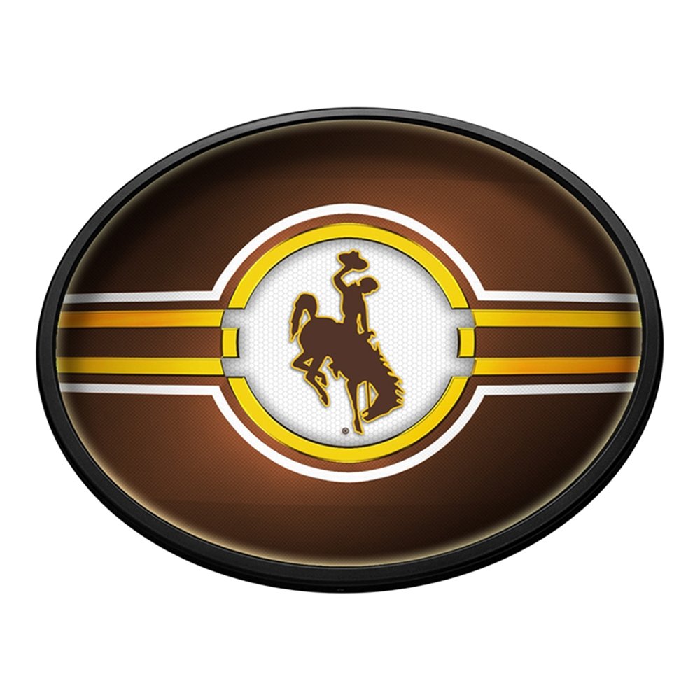 Wyoming Cowboys: Oval Slimline Lighted Wall Sign - The Fan-Brand
