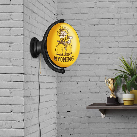 Wyoming Cowboys: Pistol Pete - Original Oval Rotating Lighted Wall Sign - The Fan-Brand