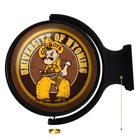 Wyoming Cowboys: Pistol Pete - Original Round Rotating Lighted Wall Sign - The Fan-Brand