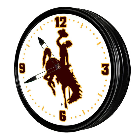 Wyoming Cowboys: Retro Lighted Wall Clock - The Fan-Brand