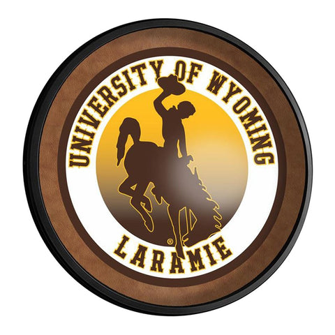 Wyoming Cowboys: Round Slimline Lighted Wall Sign - The Fan-Brand
