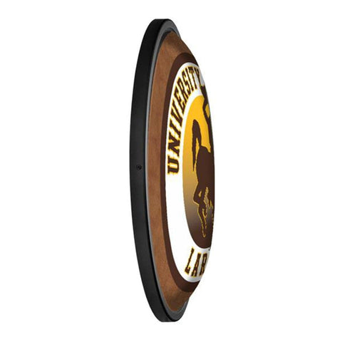 Wyoming Cowboys: Round Slimline Lighted Wall Sign - The Fan-Brand