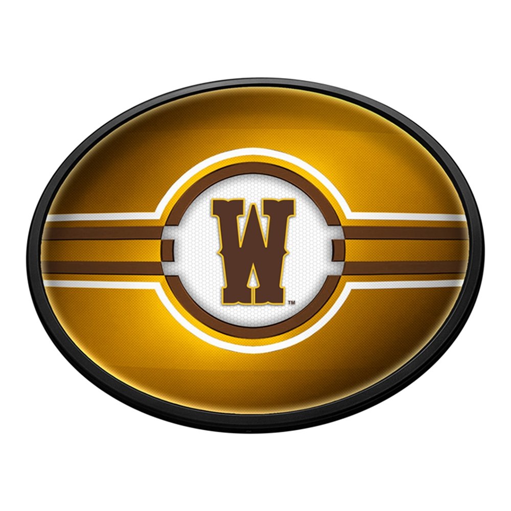 Wyoming Cowboys: W - Oval Slimline Lighted Wall Sign - The Fan-Brand