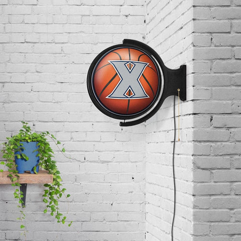 Xavier Musketeers: Basketball - Original Round Rotating Lighted Wall Sign - The Fan-Brand