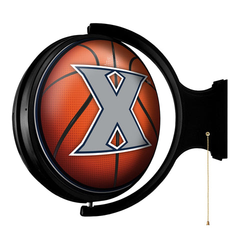 Xavier Musketeers: Basketball - Original Round Rotating Lighted Wall Sign - The Fan-Brand
