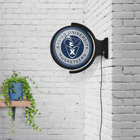 Xavier Musketeers: Musketeer - Original Round Rotating Lighted Wall Sign - The Fan-Brand